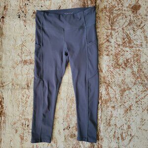 Savvi Alta Silk Capri Leggings Dark Gray Medium